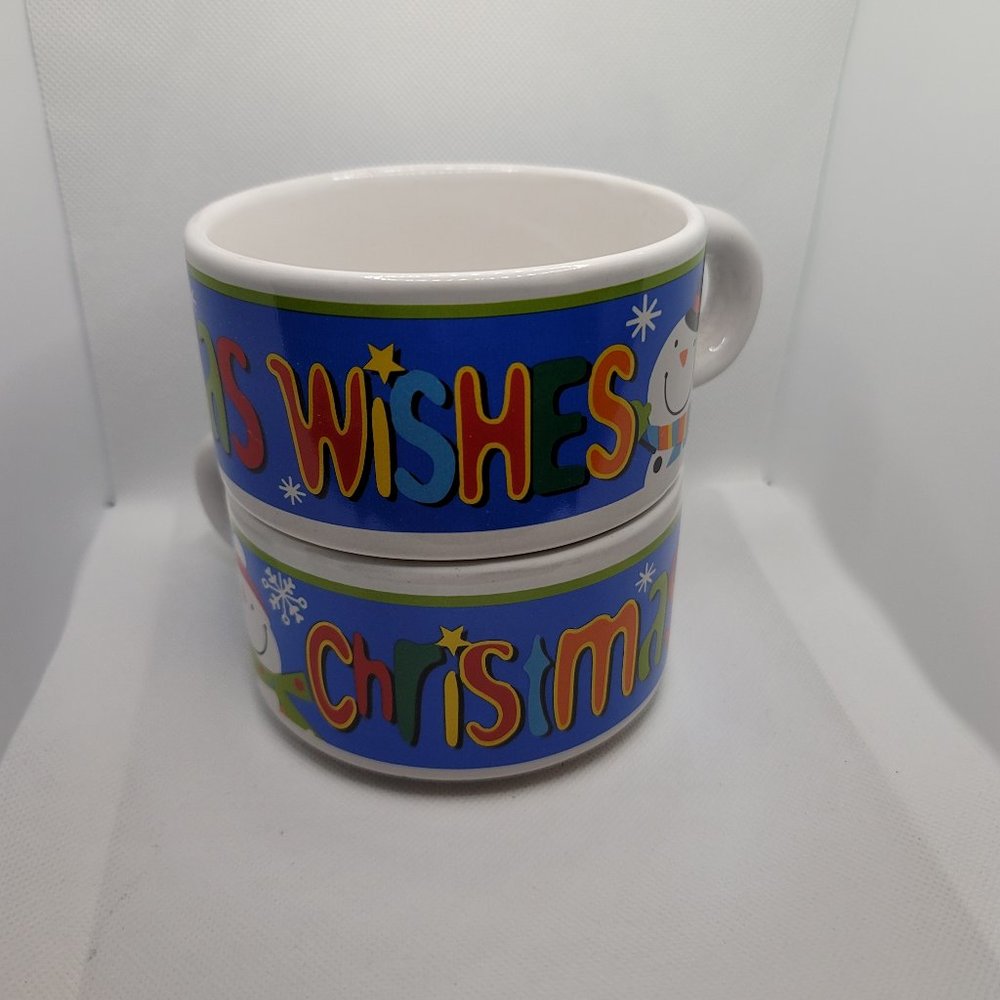 Set of 2 Christmas Soup Cups